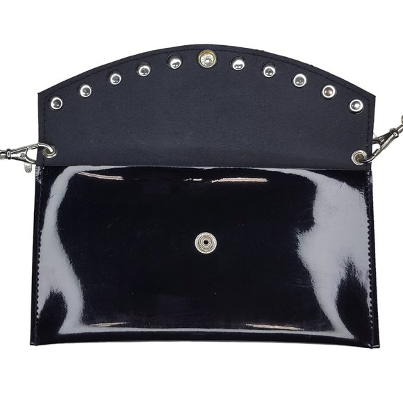Studded Vinyl Mini Purse with Removable Chain Shoulder Strap - Picture 5 of 9